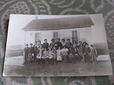Antique One Room Schoolhouse Photo Postcard Teacher Students Rural Kansas 1914 picture