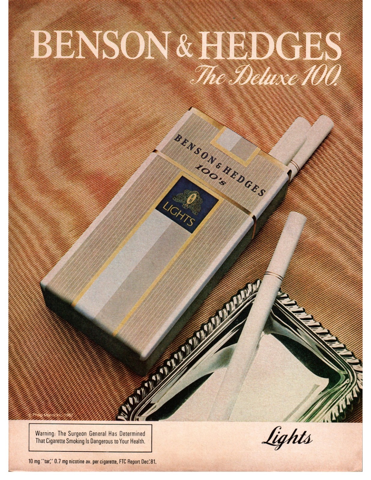 CG | 1982 Benson & Hedges Cigarette Ad authentic original magazine ...