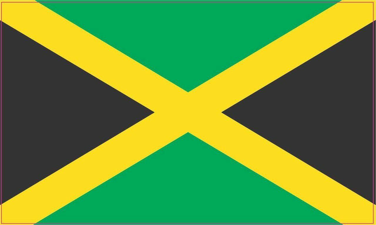 5in x 3in Jamaica Jamaican Flag Bumper Sticker Decal Vinyl Car W
