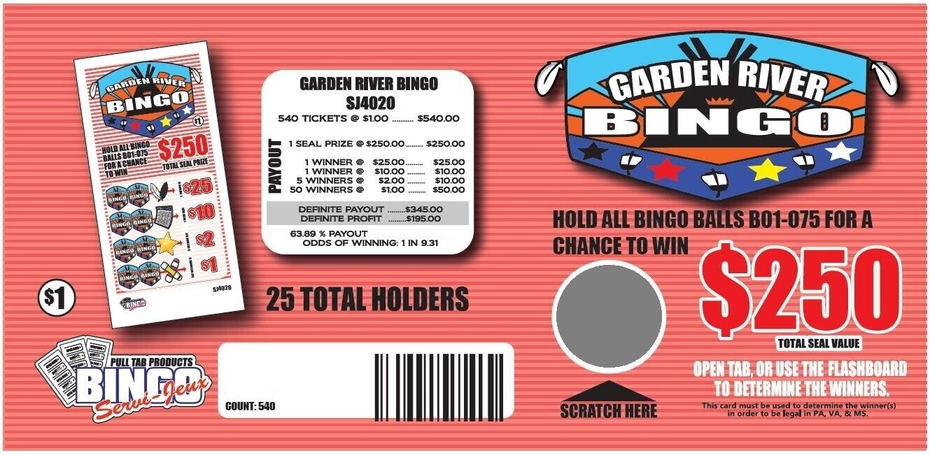 NEW pull tickets GARDEN RIVER - Seal Card Tabs