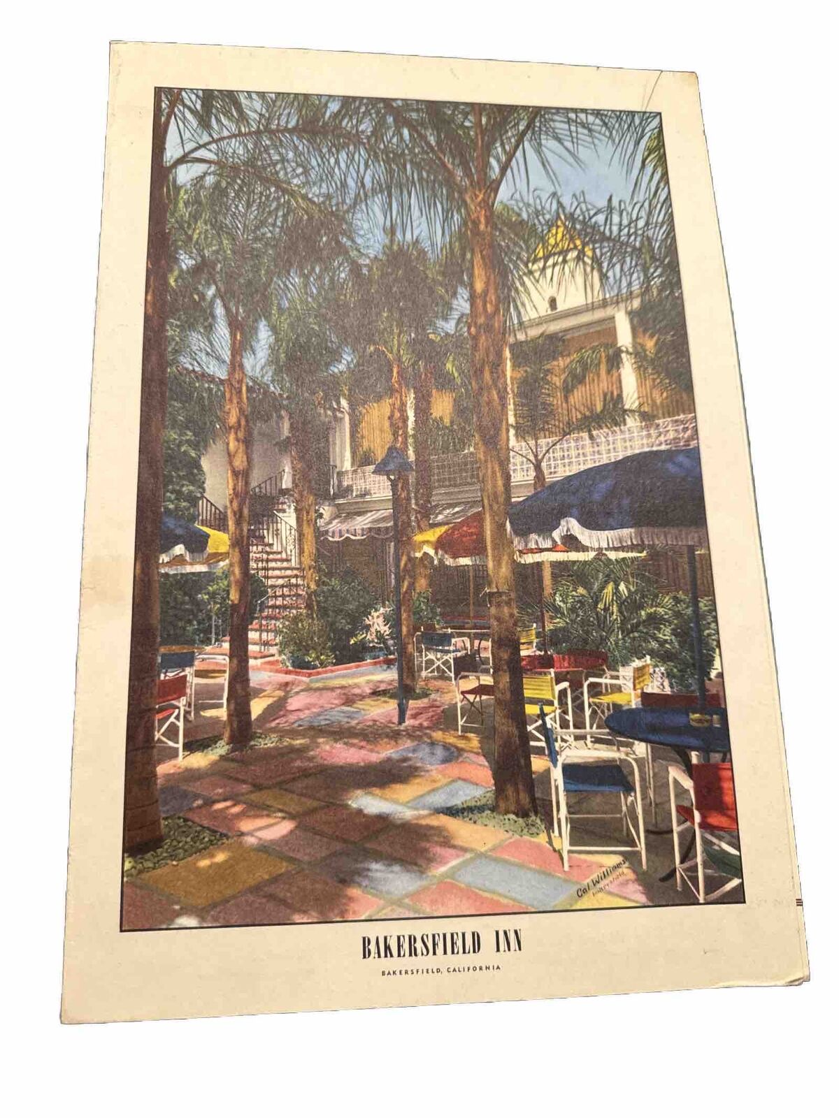Rare Vintage Menu Bakersfield Inn Long Gone California 