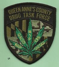 QUEEN ANNE'S MARYLAND DRUG TASK FORCE POLICE SHOULDER PATCH marijuana picture