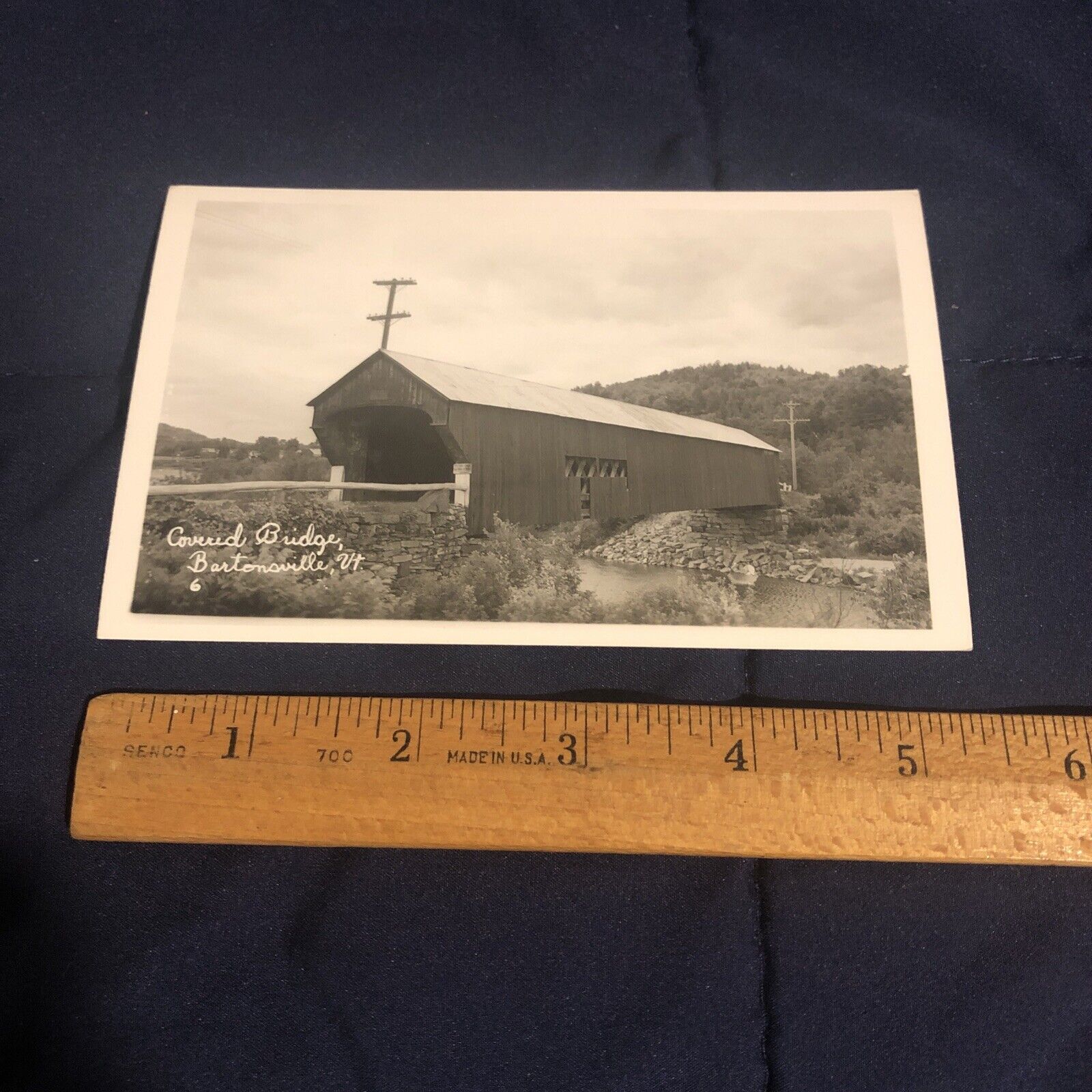Vintage Covered Bridge Bartonsville Vermont Unused RPPC Postcard Kodak
