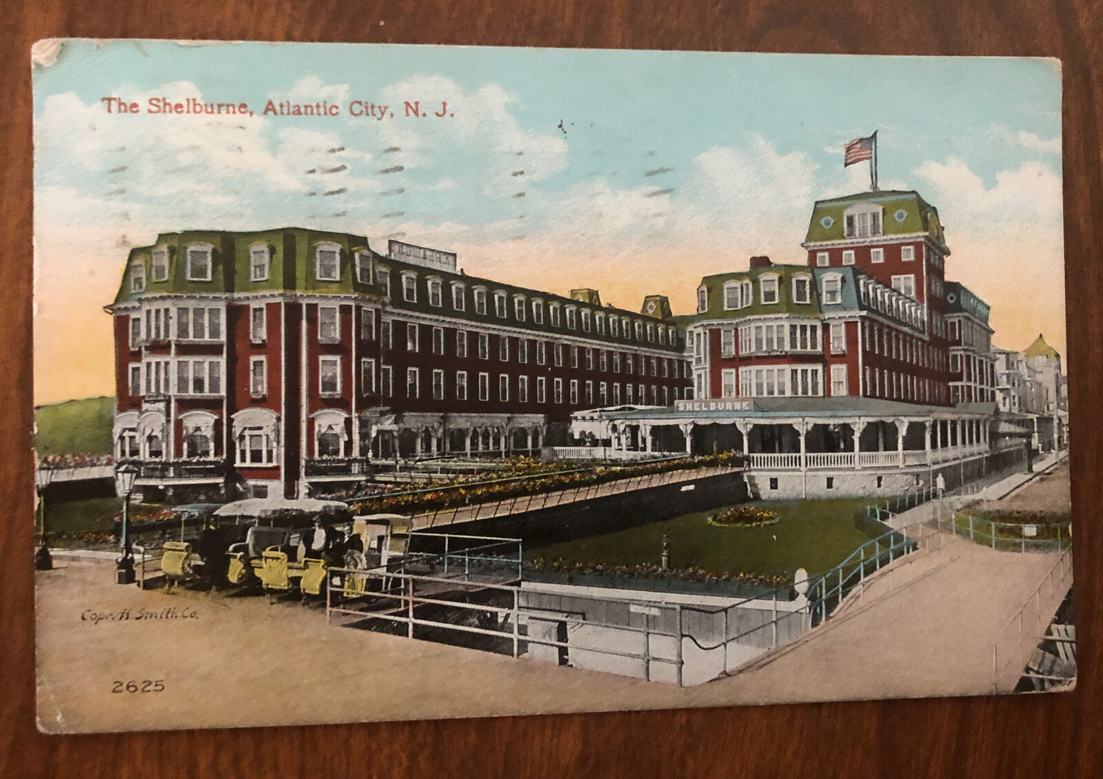 Vintage Postcard Postmarked 1916 Shelburne Hotel, Atlantic City NJ