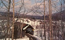 Covered Bridge, Columbia, New Hampshire to Lemington, Vermont, 1962 --POSTCARD picture