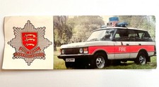 Essex County Fire Rescue Range Rover Q751 PPP Fire Service Bookmark Vintage picture