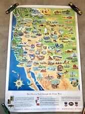 Vintage Chevron Poster Pictorial Map Trail Through the Scenic West Original Exc picture