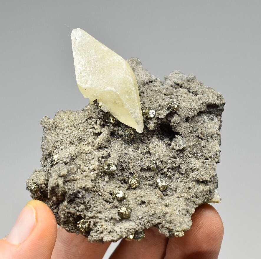 Calcite with Pyrite - Fletcher Mine, Reynolds Co., Missouri