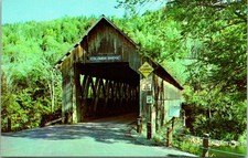 Columbia Covered Bridge Columbia NH Lemington VT Postcard unused 1950s picture