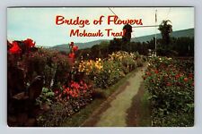 Shelburne Falls MA-Massachusetts, Bridge Flowers, Mohawk Trail Vintage Postcard picture