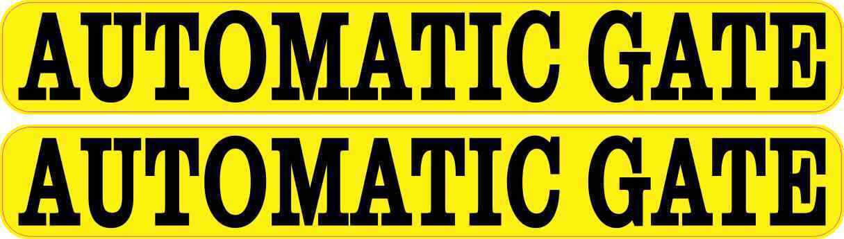 8in x 1in Yellow Automatic Gate Stickers Car Truck Vehicle Bumper Decal
