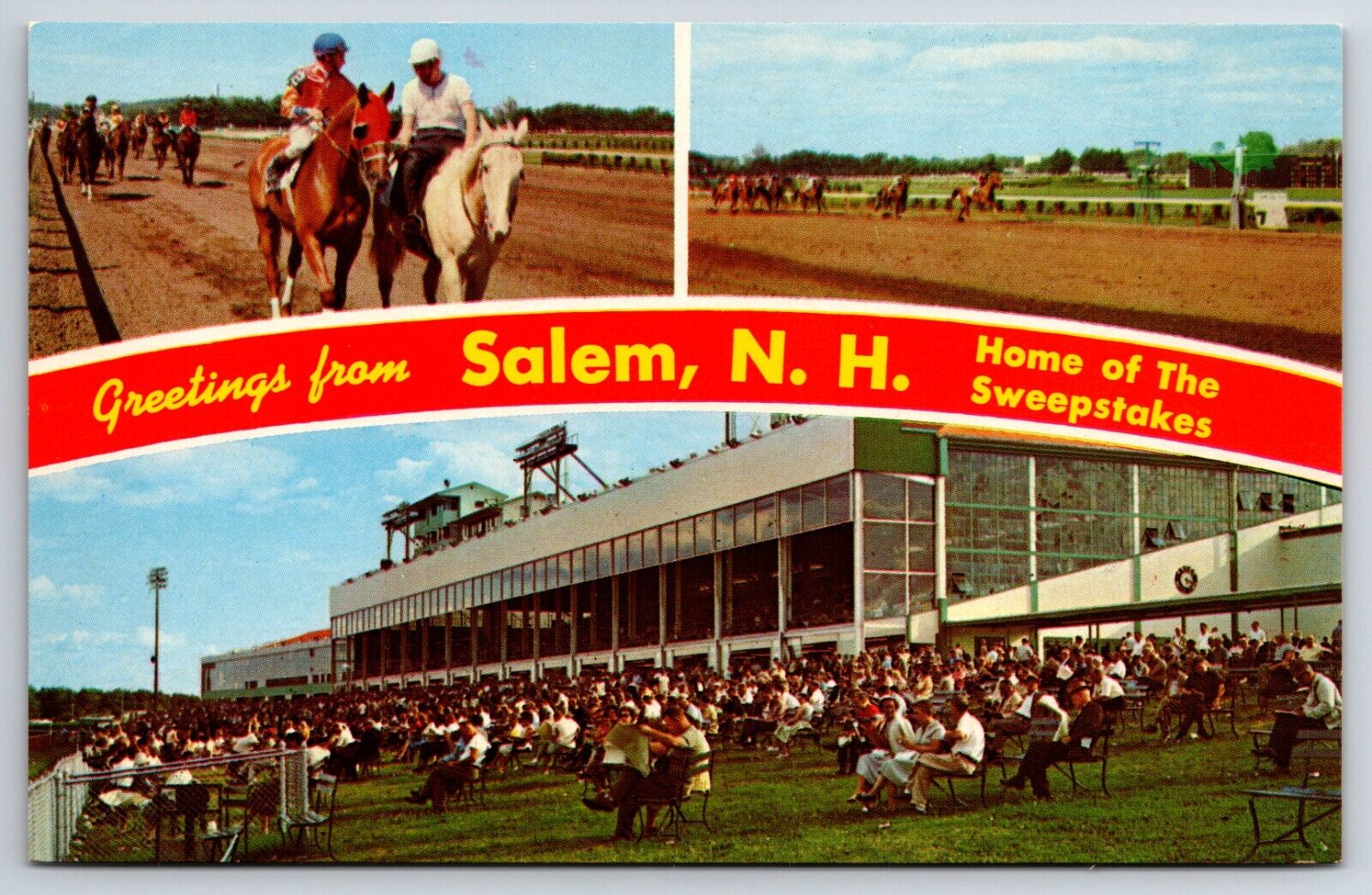 Rockingham Park Horsetrack Salem New Hampshire NH Home Of Sweepstakes Postcard