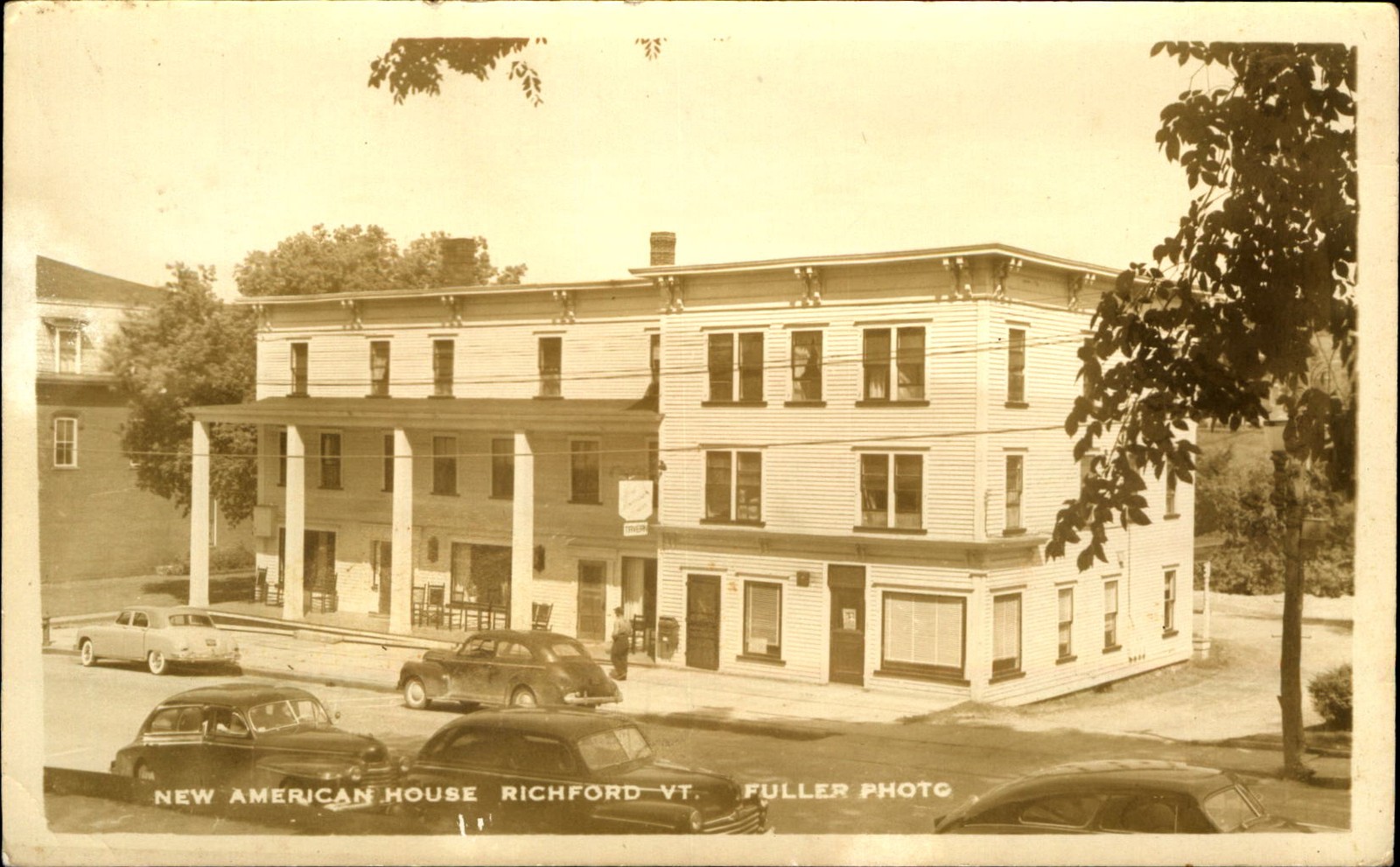 RPPC ~ New American House ~ Richford Vermont VT ~ real photo~ 1940s cars RPPC ~ New American House ~ Richford Vermont VT ~ real photo~ 1940s cars