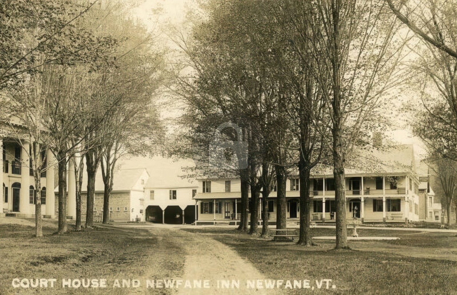 Court house and Newfane Inn, Newfane VT Vermont RPPC Photo Postcard COPY Court house and Newfane Inn, Newfane VT Vermont RPPC Photo Postcard COPY