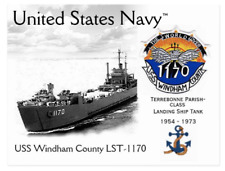 USS WINDHAM COUNTY LST-1170 LANDING SHIP  -  Postcard picture
