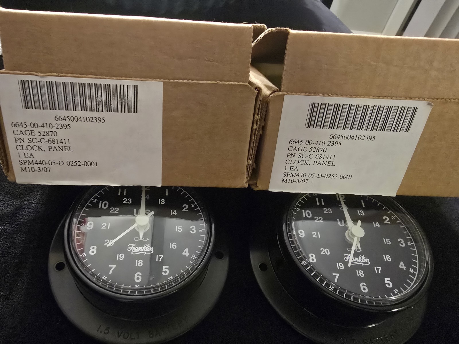 Franklin Instrument Model No. 411-P US Military 12&24 Hr Quartz Panel/Wall Clock Franklin Instrument Model No. 411-P US Military 12&24 Hr Quartz Panel/Wall Clock