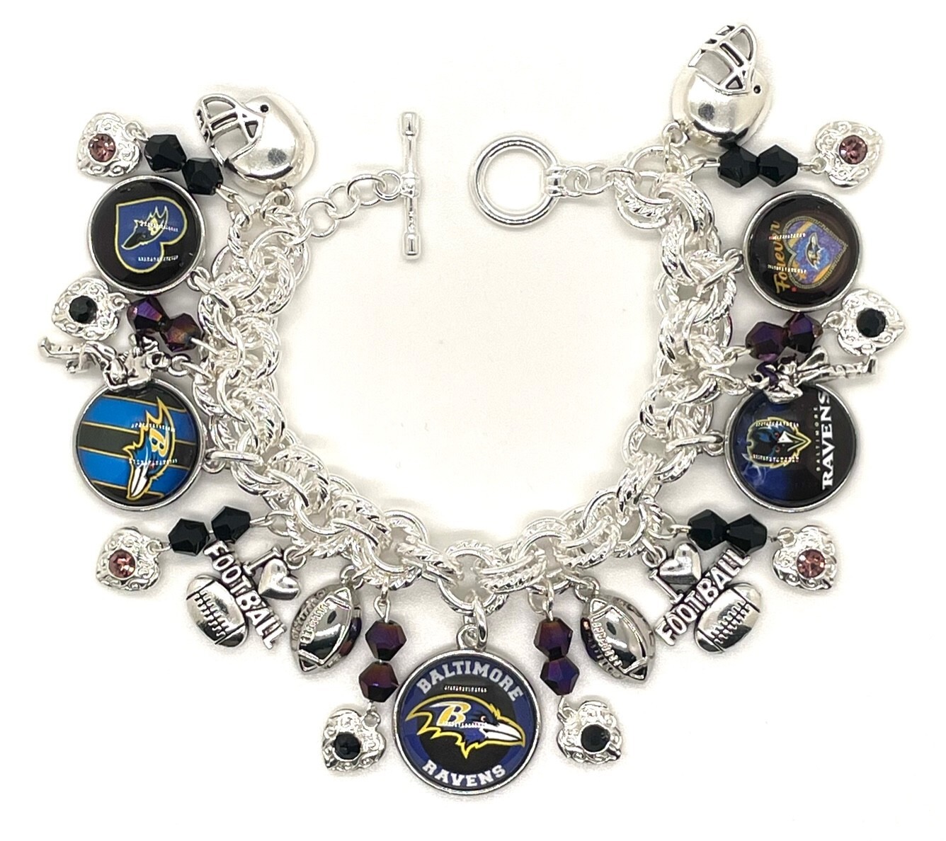 Baltimore Ravens Custom Charm Bracelet FREE SHIPPING Baltimore Ravens Custom Charm Bracelet FREE SHIPPING