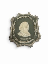 Antique Jasperware Henry Wadsworth Longfellow Wall Hanging Plaque picture