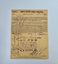 1897 North Pacific Coast Railroad Receipt Griffin Station Tomales picture