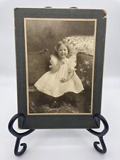 Antique Cabinet Card Photograph Adorable Little Girl Cute Pose Marshfield WI 5x7 picture
