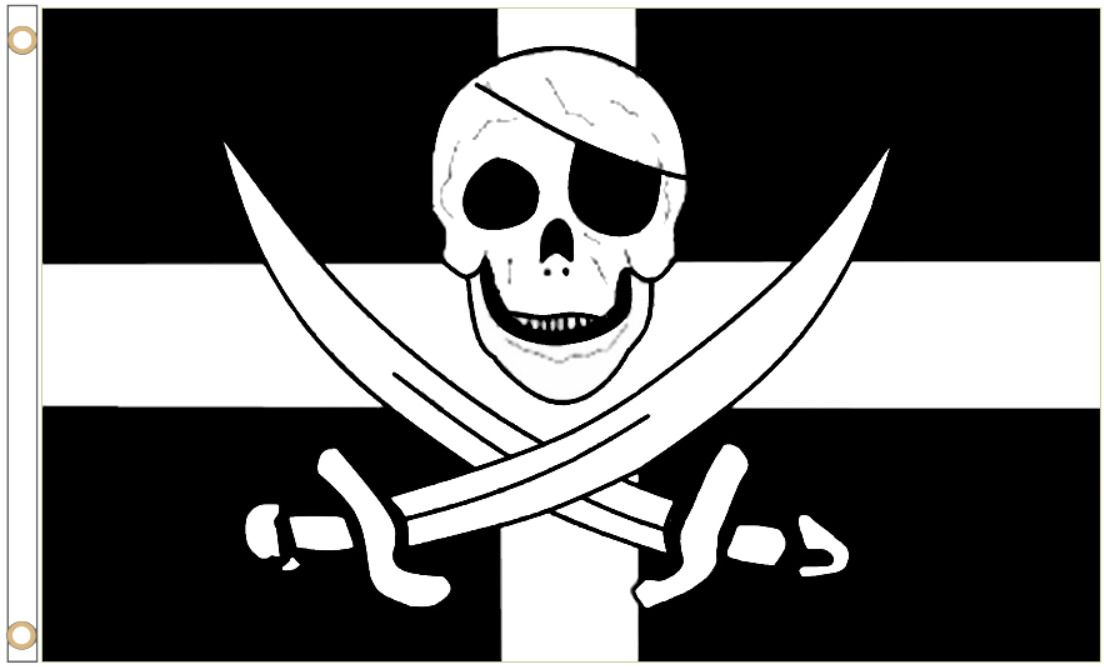 Cornwall Kernow Pirate Polyester Flag  Exclusive Design