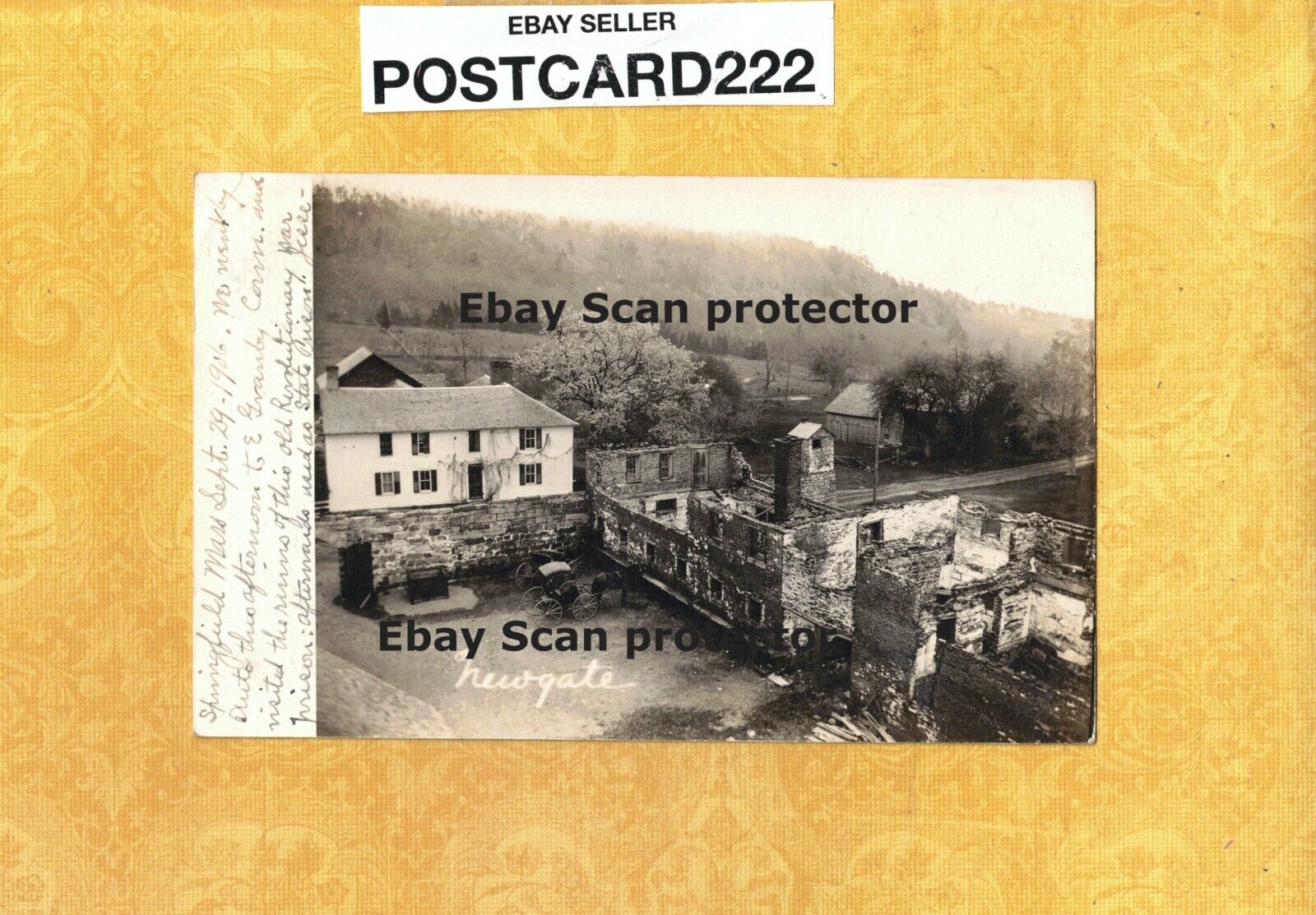 CT Granby 1906 antique postcard NEWGATE PRISON CONN to Lowell MA D Long 