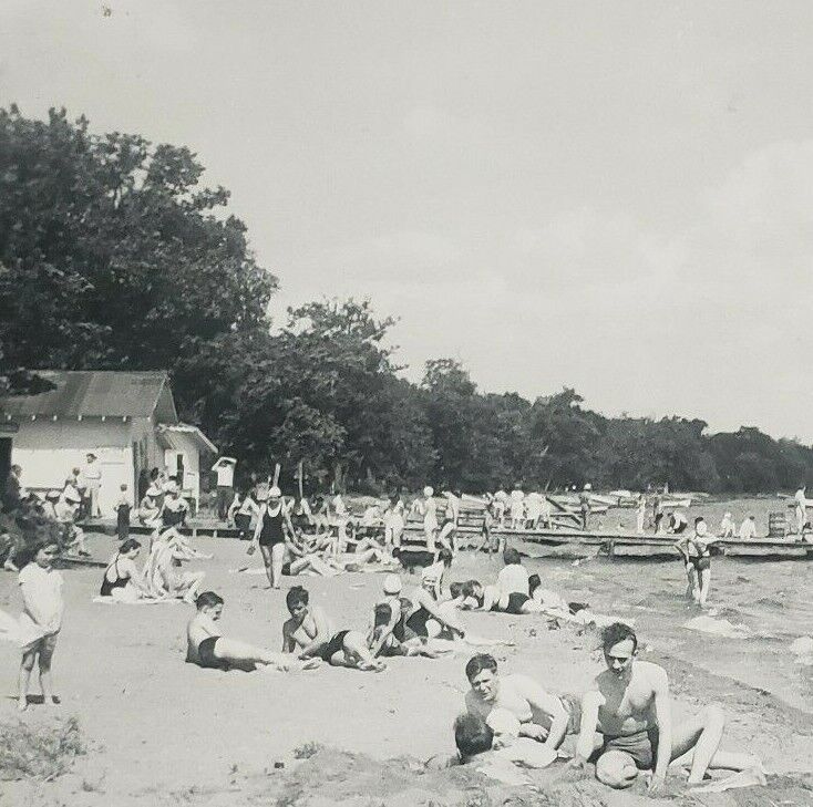 Shoreham Minnesota Beach Bathing Swimsuit Swimming Lake RPPC 1940s Postcard J255