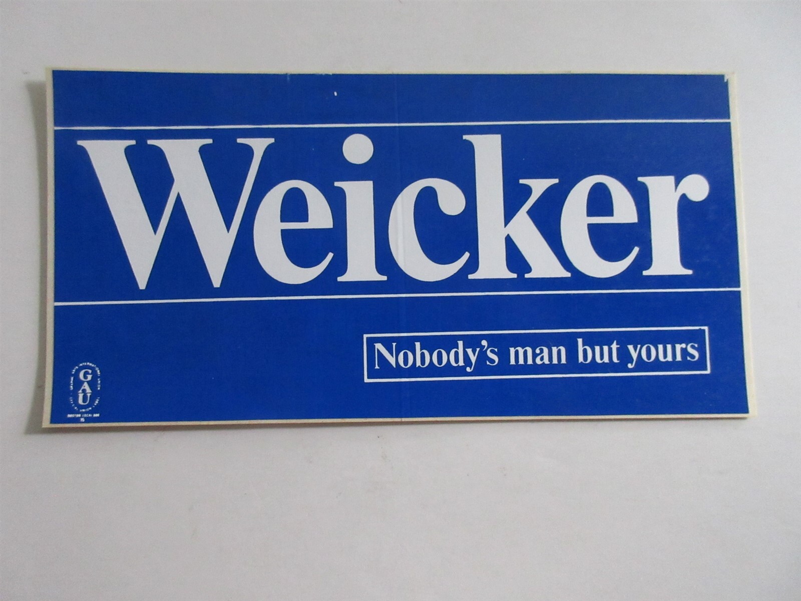 vintage Lowell Weicker Bumper Sticker Senator Connecticut 7.5\ vintage Lowell Weicker Bumper Sticker Senator Connecticut 7.5\