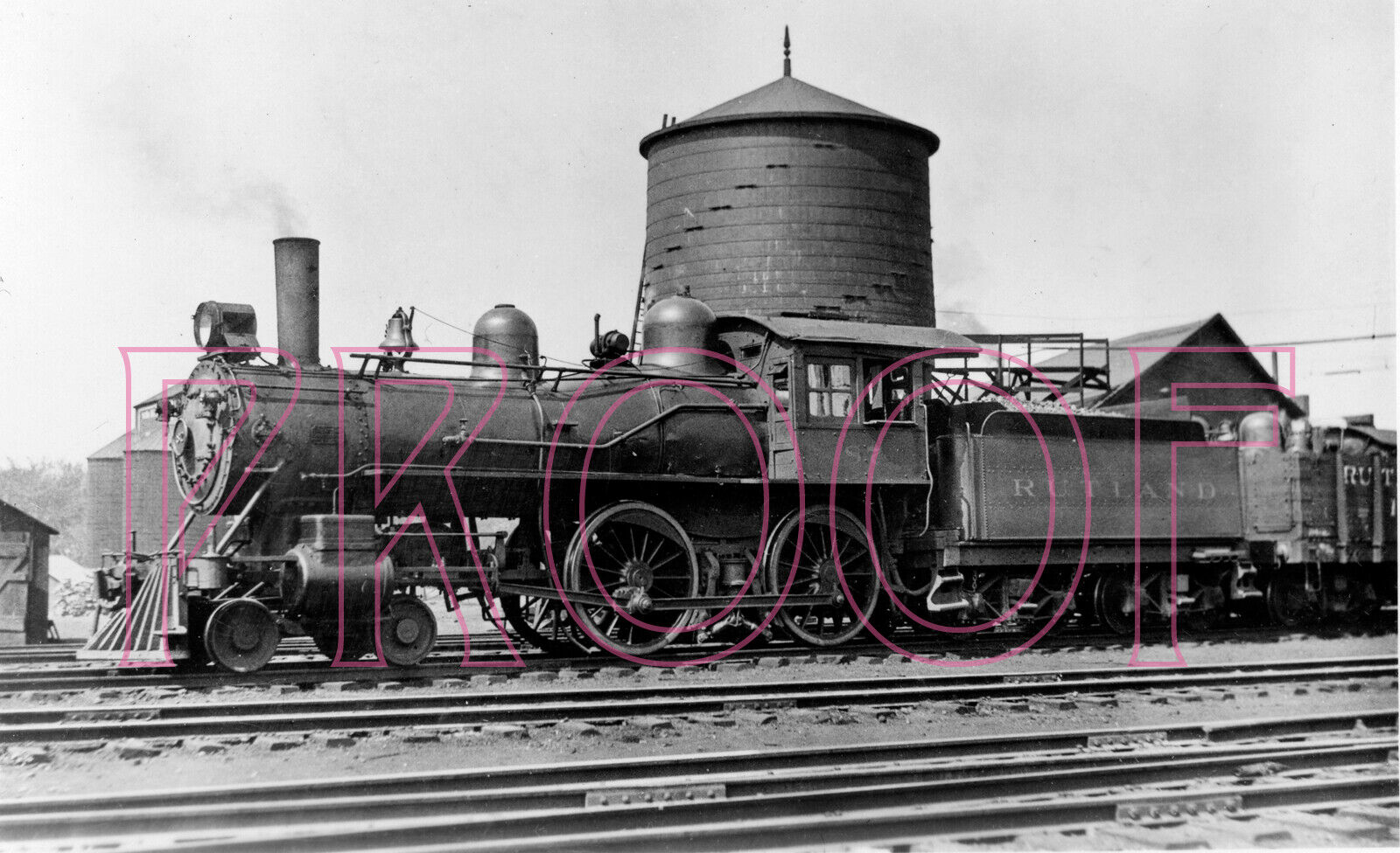 Rutland Railroad Engine 87 at Rutland, VT in 1924 - 8x10 Photo