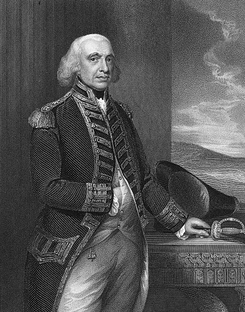 Portrait of Richard Howe British Admiral who fought against Coloni- Old Photo