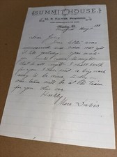 1880s Letterhead: Summit House - Roxbury VT / Antique Letter Vermont History picture