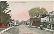 Scene on Broadway-Richmond, Illinois IL-downtown street view antique posted 1909 picture