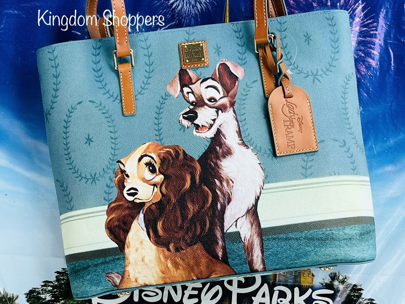 2022 Disney Parks  Lady & The Tramp Tote Bag 14”x11” Dooney & Bourke New IN HAND