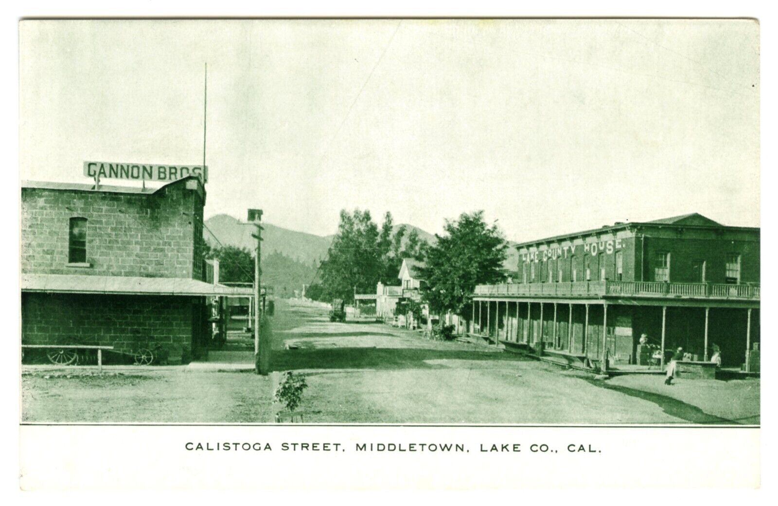 1910s CALISTOGA STREET MIDDLETON CA LAKE CO. HOUSE,GANNON BROS.~UNUSED POSTCARD