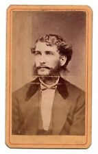 ANTIQUE CDV CIRCA 1870s JOSEPH HESS HANDSOME EARDED MAN MIFFLINTOWN PENNSYLVANIA picture
