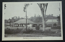 Depot at Claremont Junction, NH postcard railroad station picture