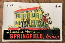 Vintage Water Slide Decal Lincolns Home Springfield, Illinois picture