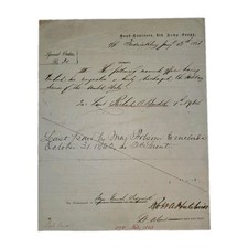 1863 Civil War Fredericksburg IX Corps Order Hawkins Zouaves Hutchins Signed picture