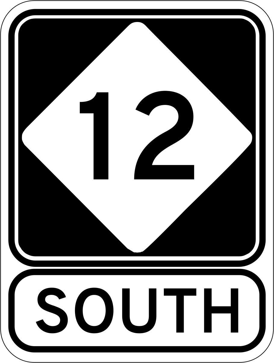 12 South Highway Sign Vinyl Decal Sticker 