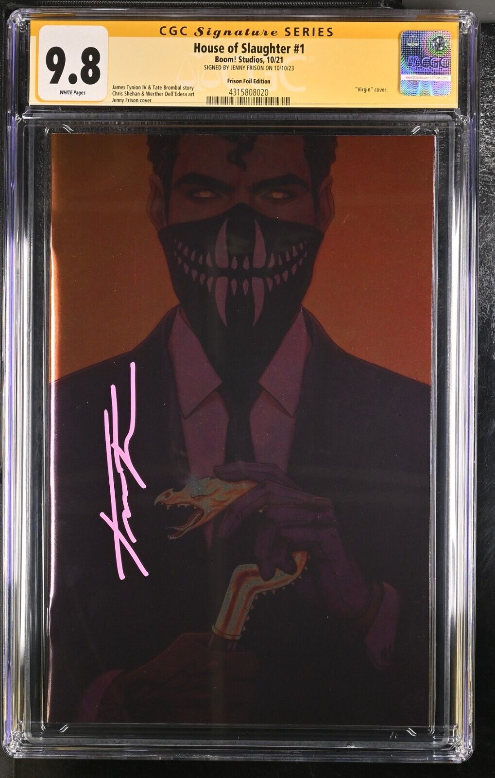 House Of Slaughter 1 Jenny Frison 1:200 CGC 9.8 Signature Series Signed