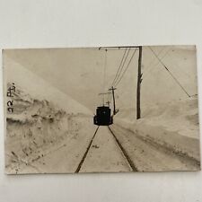 Antique Train In Snow RPPC Postcard W. H. Benedict Photographer Pittsfield, MA picture