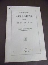 Vintage Town Of Winhall Vermont Appraisal Of Real Estate 1950 picture