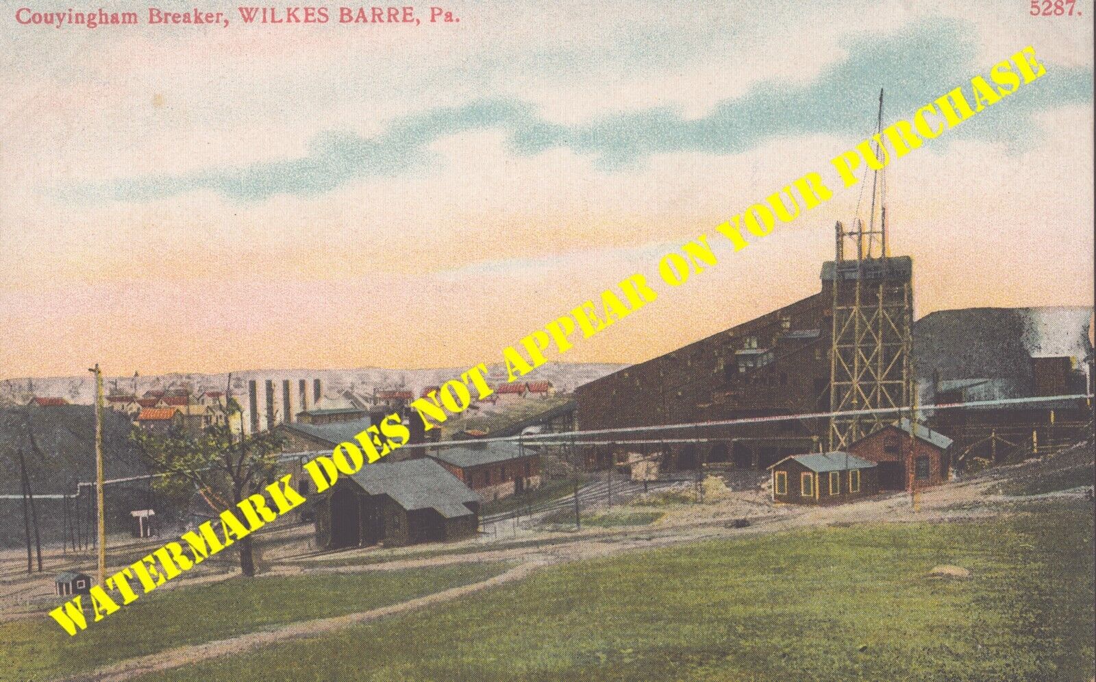 Wilkes-Barre PA Conyngham Breaker postally unused DB
