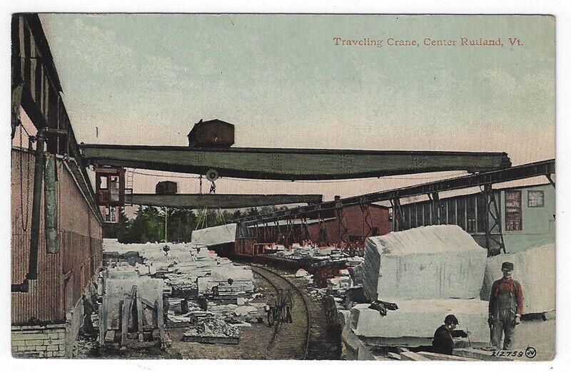 Center Rutland, Vermont, Vintage Postcard View of a Traveling Crane, 1913