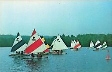 Sailboat Race - Hickory Hills Lake - Lunenburg Massachusetts MA - Postcard picture
