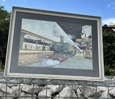 Austin Moseley Train Art Work 1973 Framed No 3 Platform picture