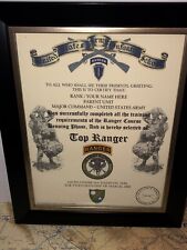 TOP RANGER - BENNING PHASE - U.S. ARMY RANGER SCHOOL / COMMEMORATIVE CERTIFICATE picture