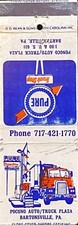POCONO Auto Bartonsville Pennsylvania Vintage Front-striker Matchcover B-3938 picture