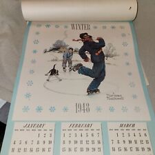 1948 Norman Rockwell 4 Seasons Calendar Univer. Motors Mt PLEASANT IA Cover inc. picture