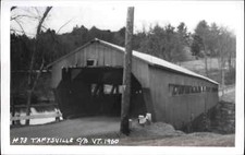 Taftsville Vermont VT Covered Bridge c1950s-60s RPPC Real Photo Postcard picture